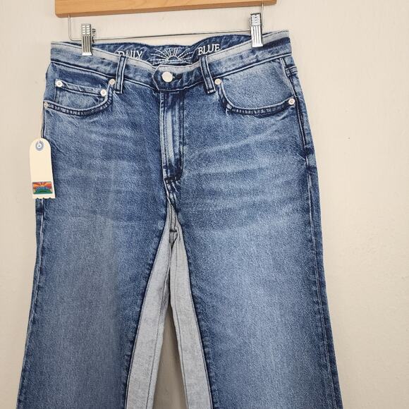 NEW Daily Blue by Adriano Goldschmeid Virgo Wide Leg Jeans Two Toned Size 30 - Picture 7 of 12